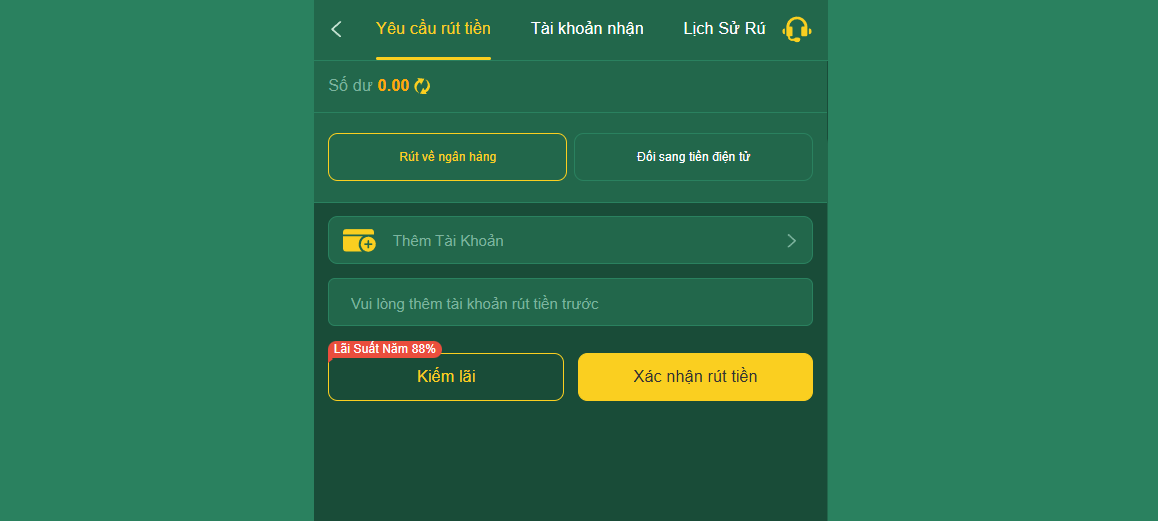 Xác nhận rút tiền EV88 và đợi 1 phút để nhận thanh toán